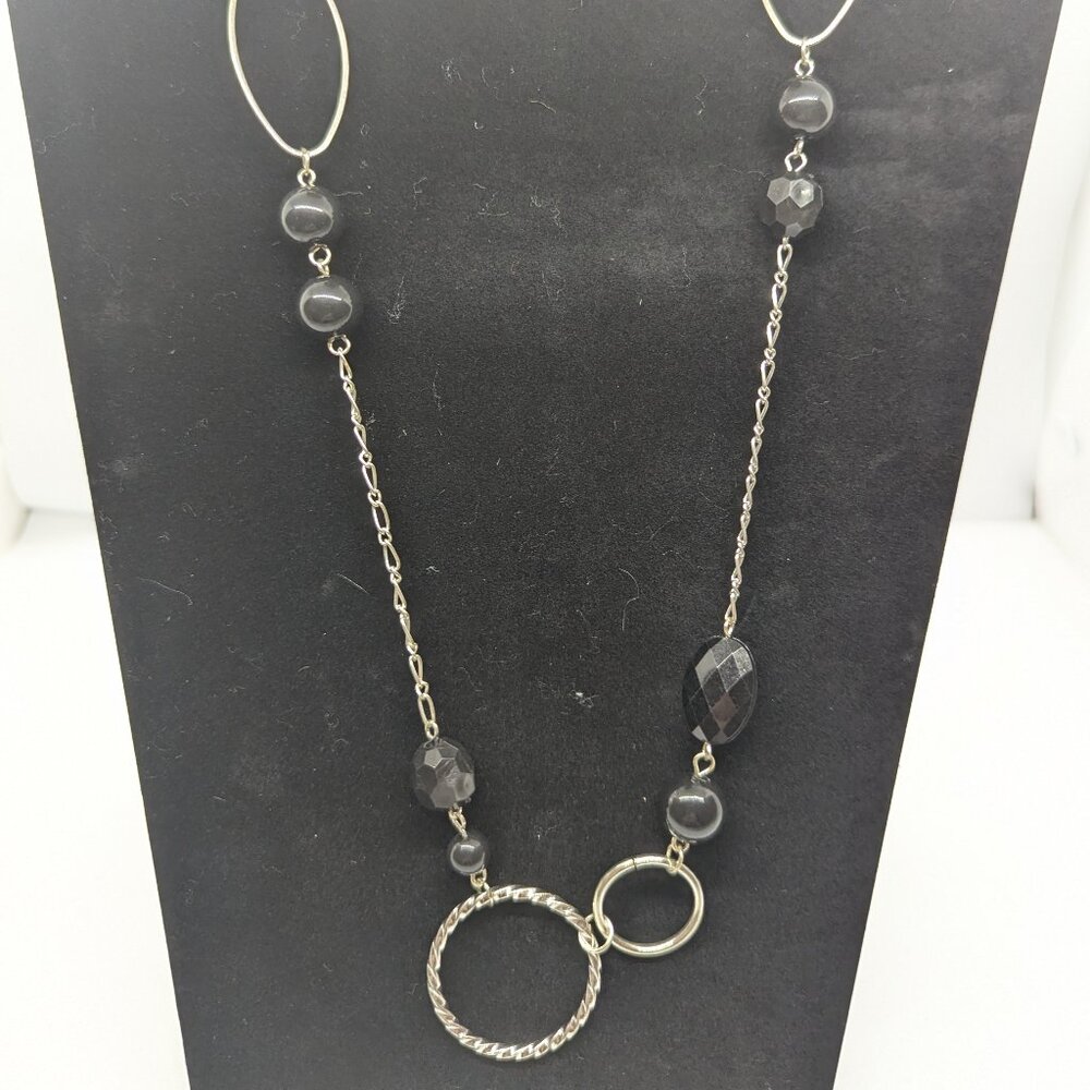 Windsor Black and Silver Beaded Necklace